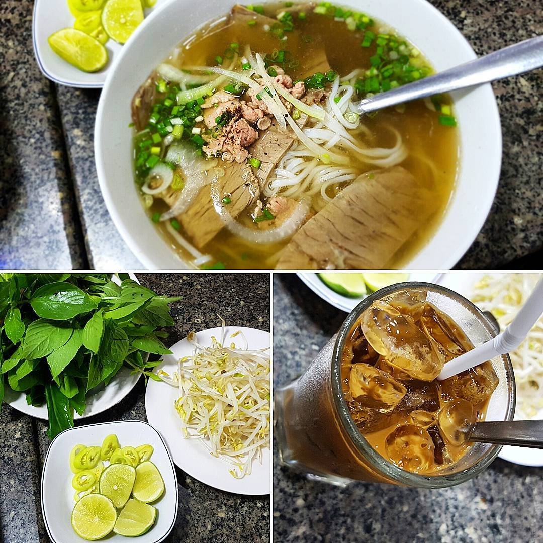 Pho and Caphe Sue Da (Iced Coffee)